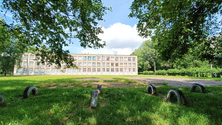 Школа 62 Ярославль: общий вид здания и территории.